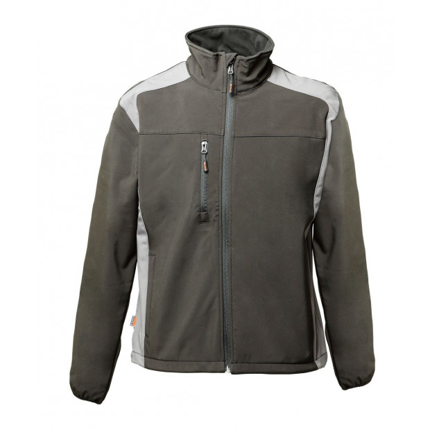 DUAL-COLOURED SOFTSHELL JACKET - BLACK/GREY