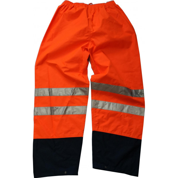 HiVis RAIN TROUSERS - ORANGE/NAVY BLUE