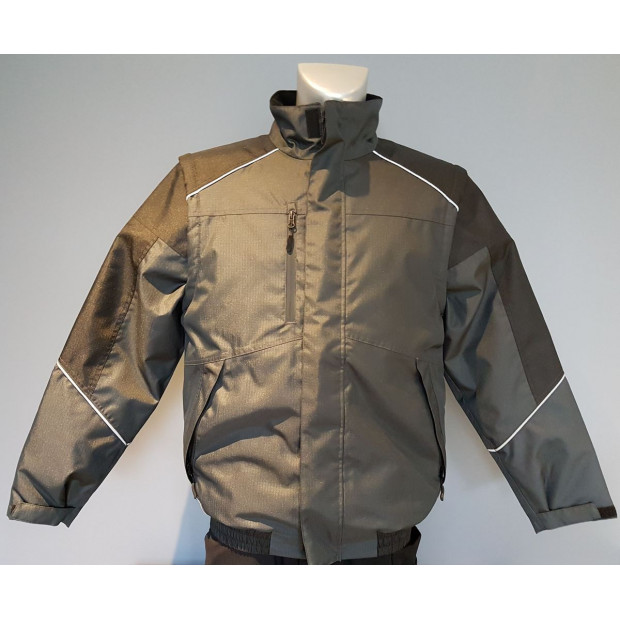 BLOUSON 2 EN 1 RIPSTOP - GRIS/NOIR