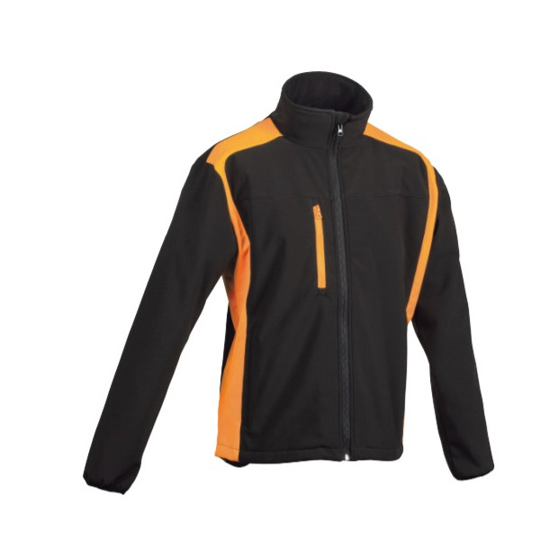 DUAL-COLOURED SOFTSHELL JACKET - BLACK/ORANGE