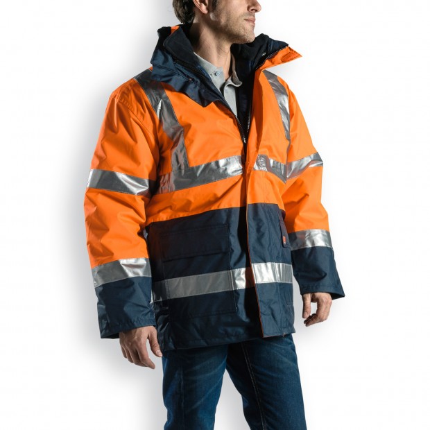 PARKA HV 4 EN 1 ORANGE MARINE