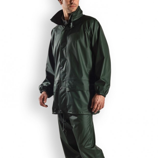 PU/PVC RAIN JACKET - GREEN